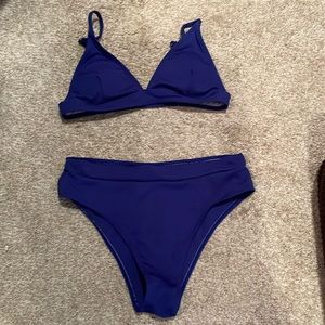 Blue Ribbed Bikini